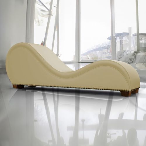 أريكة استرخاء رومانسية شيزلونغ بتصميم رومانسي و فاخر مع وضعية سرير من قماش مخمل مزينة بأزرار بنية سفلية, سكري غامق, إن هاوس