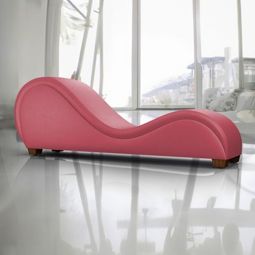 Romantic Chaise Longue Luxury And Romantic Design Sofa With Bed Mode Solid Pattern Of Velvet Fabric, Dark Pink, In House