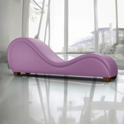 Romantic Chaise Longue Luxury And Romantic Design Sofa With Bed Mode Solid Pattern Of Velvet Fabric, Light Purple, In House