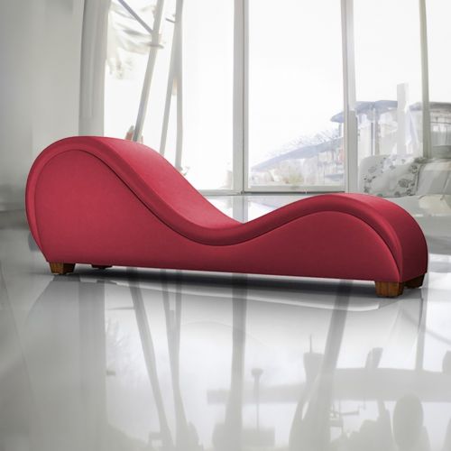 Romantic Chaise Longue Luxury And Romantic Design Sofa With Bed Mode Solid Pattern Of Velvet Fabric, Burgundy, In House