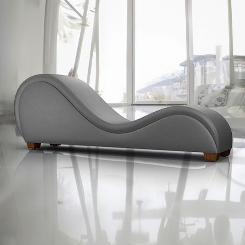 Romantic Chaise Longue Luxury And Romantic Design Sofa With Bed Mode Solid Pattern Of Velvet Fabric, Gray, In House