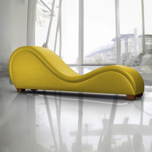 أريكة استرخاء رومانسية شيزلونغ سادة بتصميم رومانسي و فاخر مع وضعية سرير من قماش مخمل, ذهبي, إن هاوس