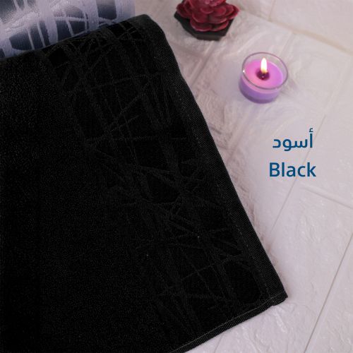 منشفة حمام فائقة الامتصاص من القطن المصري 100%, أسود, 140×70 سم