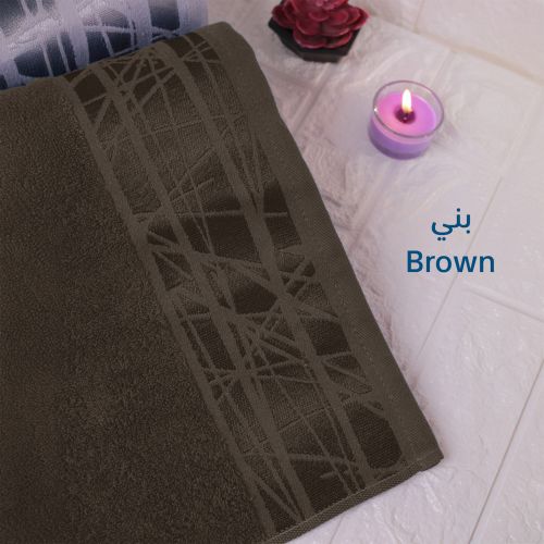 منشفة حمام فائقة الامتصاص من القطن المصري 100%, بني, 90×50 سم
