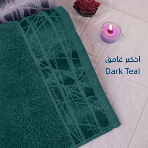 Super Absorbent Bath Towel Made of 100% Egyptian Cotton, Dark Teal, 140x70 cm