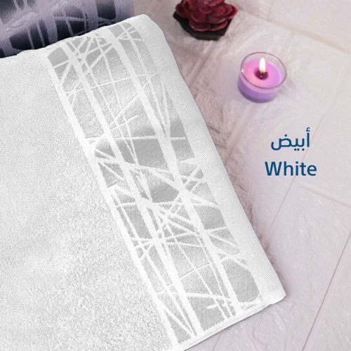 منشفة حمام فائقة الامتصاص من القطن المصري 100%, أبيض, 90×50 سم