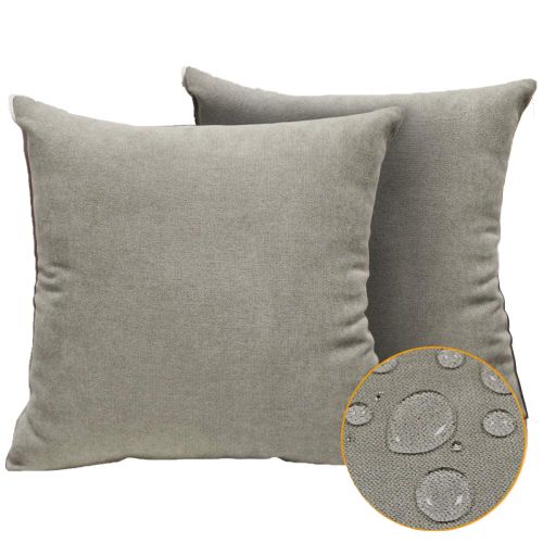 Regal In House Velvet Soft Decorative Square Throw Pillow For Sofa Set Of 2 Pieces - 60*60 Cm - Grey
