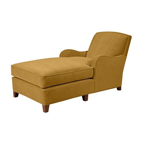 Velvet Chaise Lounge With Two Armrests And Elegant Design -Camel