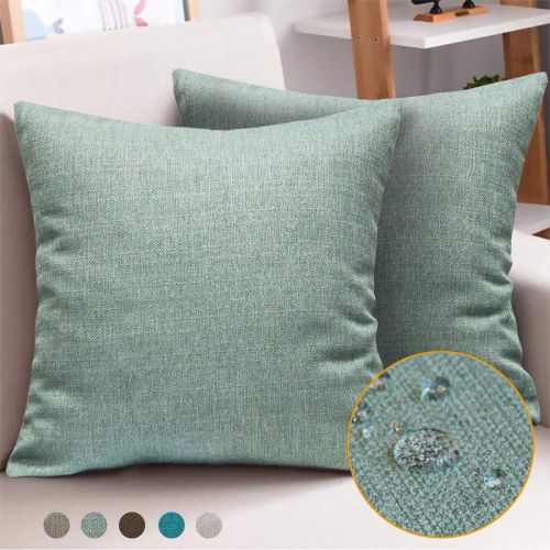 Regal In House Velvet Soft Decorative Square Throw Pillow For Sofa Set Of 2 Pieces - 60*60 Cm - Light Green