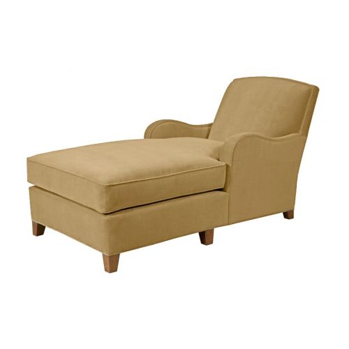 Velvet Chaise Lounge With Two Armrests And Elegant Design -Beige