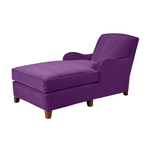 Velvet Chaise Lounge With Two Armrests And Elegant Design -Mauve