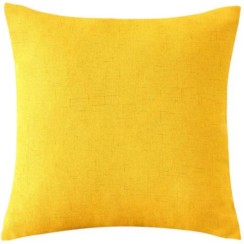 Regal In House Soft Linen Decorative Solid Filled Cushion - 40*40 - Yellow
