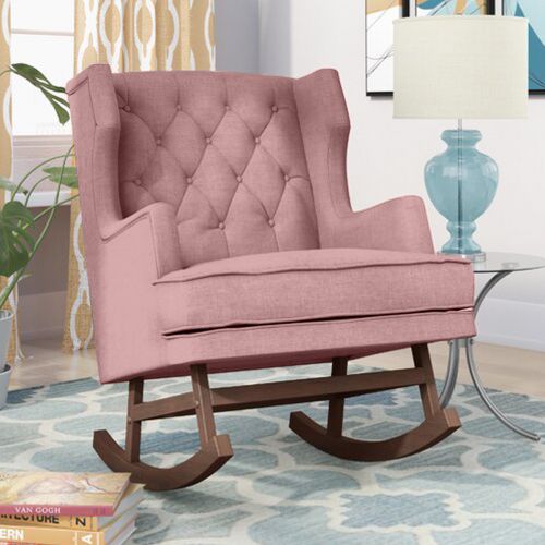 Regal In House Upholstered Velvet Recliner Rocking Relax Chair