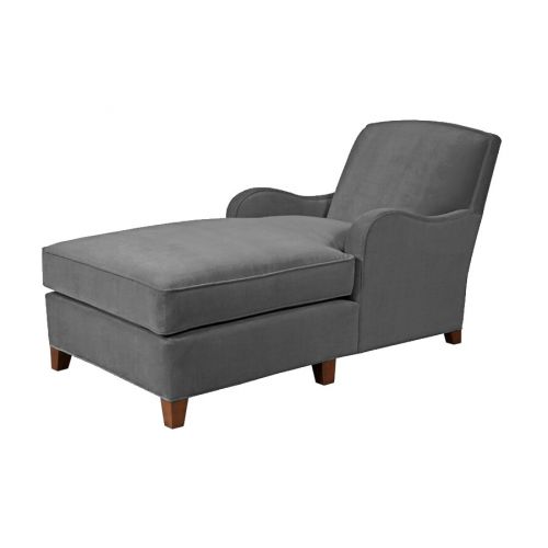 Velvet Chaise Lounge With Two Armrests And Elegant Design -Grey