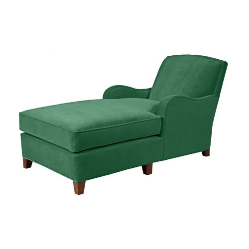 Velvet Chaise Lounge With Two Armrests And Elegant Design - Green
