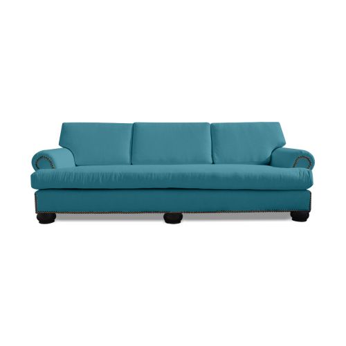 Regal In House Modern Linen Upholstered, Big Size, Triple Sofa - 202 Cm - أزرق داكن