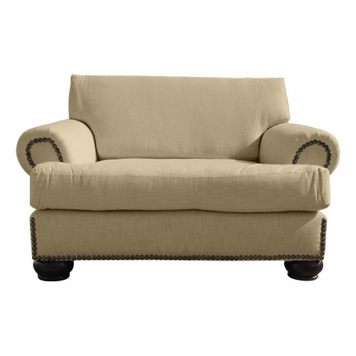 Regal In House Modern Velvet Upholstered Single Sofa - 82 Cm - بيج 82820001