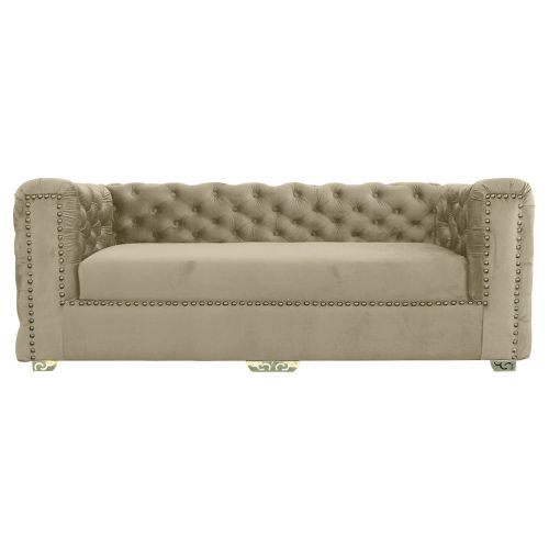 Regal In House Modern Linen Upholstered, Big Size, Triple Sofa - 202 Cm - رمادي فاتح