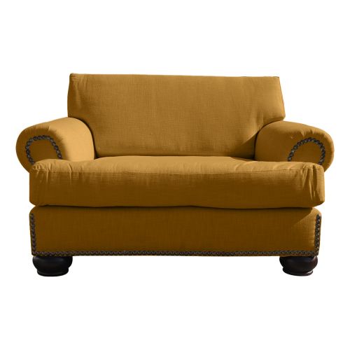 Regal In House Modern Velvet Upholstered Single Sofa - 82 Cm - بيج فاتح