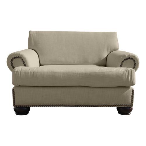 Regal In House Modern Velvet Upholstered Single Sofa - 82 Cm - رمادي فاتح