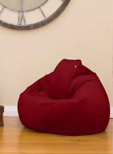 In House Bean Bag Round Relaxing Chair Velvet - Dark Red - Small