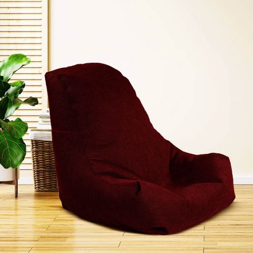Pascal | Linen Bean Bag Chair, Small, Burgundy, In House