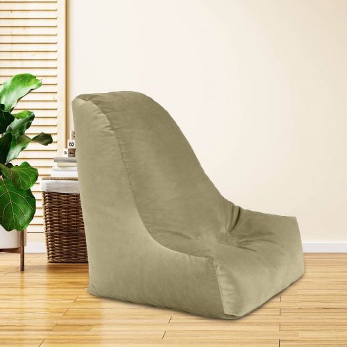 Harvey | Velvet Bean Bag Chair, Small, Dark Ivory, In House