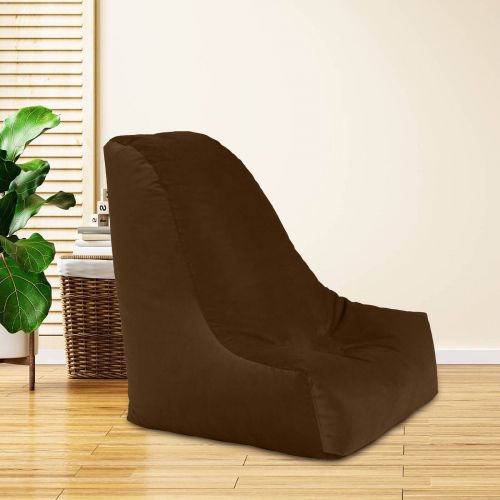 Harvey | Velvet Bean Bag Chair, Medium, Brown, In House