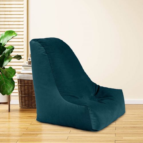 Harvey | Velvet Bean Bag Chair, Large, Dark Turquoise, In House