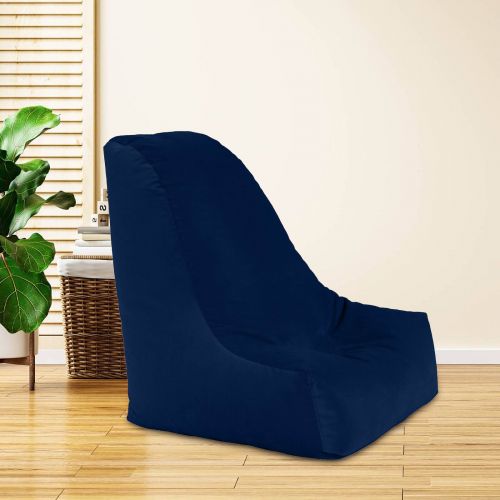 Harvey | Velvet Bean Bag Chair, Medium, Dark Blue, In House
