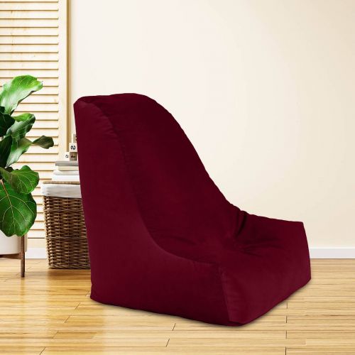 Harvey | Velvet Bean Bag Chair, Large, Burgundy, In House