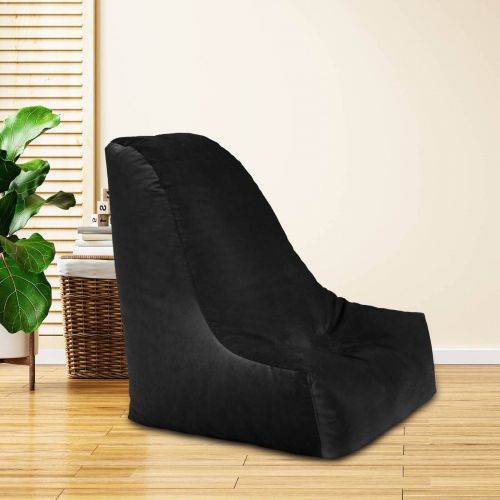 Harvey | Velvet Bean Bag Chair, Medium, Black, In House