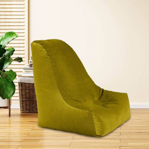 Harvey | Velvet Bean Bag Chair, Small, Gold, In House