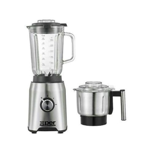 Blender Glass with Grinder - 1.5 L - 800 W - Silver & Black - Xper